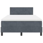 Lit à ressorts vidaXL avec matelas et LED Gris foncé 120x200 cm Velours