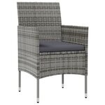vidaXL Salon de jardin 8 Pièces avec coussins résine tressée gris