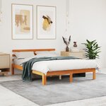 vidaXL Cadre de lit sans matelas cire marron 135x190cm bois pin massif