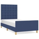 vidaXL Cadre de lit sans matelas avec tête de lit bleu 80x200 cm tissu