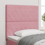 Tête de lit vidaXL à boutons en cristal capitonnés rose 90 cm velours