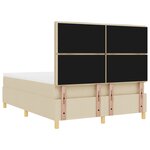 vidaXL Lit à ressort avec matelas crème 140x200 cm tissu