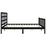vidaXL Cadre de lit avec tête de lit noir 200x200 cm bois massif