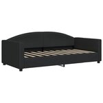 vidaXL Lit de jour avec lit gigogne noir 90x190 cm tissu