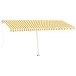 vidaXL Auvent manuel rétractable sur pied 500x300 cm Jaune/Blanc
