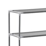 vidaXL Support de rangement à 3 niveaux Argenté 69x28x169 cm