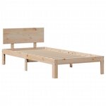 vidaXL Cadre de lit avec tête de lit 90x200 cm bois de pin massif
