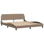 vidaXL Cadre de lit avec lumières LED cappuccino 180x200 cm similicuir