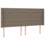 vidaXL Sommier à lattes de lit matelas et LED Taupe 180x200 cm Tissu