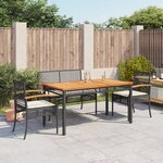 vidaXL Ensemble à manger de jardin 4 Pièces avec coussins noir
