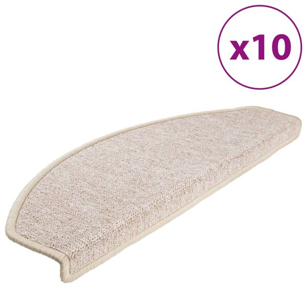 vidaXL Tapis d'escalier 10 Pièces 65x24x4 cm Taupe