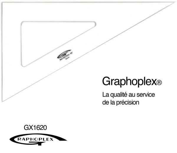 Equerre 60° 3 bords anti-taches 32 cm