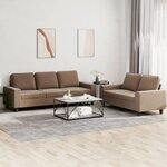 vidaXL Ensemble de canapés 2 Pièces marron tissu