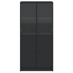 vidaXL Buffet haut avec portes noir 68x37x142 cm bois d'ingénierie