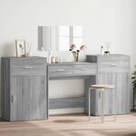 vidaXL Ensemble de coiffeuse 4 Pièces sonoma gris bois d'ingénierie