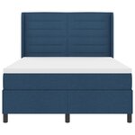 vidaXL Lit avec sommier et matelas & LED bleu 140x190 cm en tissu