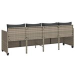 vidaXL Chaise longue avec coussins gris clair résine tressée
