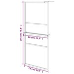 vidaXL Paroi de douche et étagère Chrome 80x195 cm Verre ESG&Aluminium