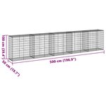 vidaXL Panier gabion avec couvercle 500x50x100 cm fer galvanisé