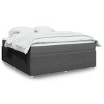 vidaXL Sommier à lattes de lit avec matelas Gris foncé 180x200cm Tissu