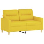 vidaXL Ensemble de canapés 4 Pièces avec coussins Jaune clair Tissu