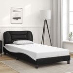 vidaXL Cadre de lit sans matelas noir et blanc 100x200 cm similicuir