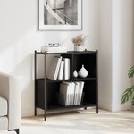 vidaXL Bibliothèque noir 72x28x77 5 cm bois d'ingénierie