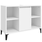 vidaXL Ensemble de meubles salle de bain 3 Pièces blanc bois d'ingénierie