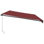 vidaXL Auvent manuel rétractable bordeaux 600x300 cm