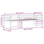 vidaXL Cadre de lit pour enfants sans matelas cire marron 80x200 cm