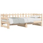 vidaXL Lit coulissant 2x(90x200) cm Bois de pin massif