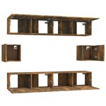 vidaXL Ensemble de meubles TV 6 Pièces Chêne fumé Bois d'ingénierie