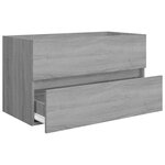 vidaXL Meuble lavabo avec bassin intégré Sonoma gris Bois d'ingénierie