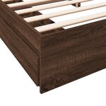 vidaXL Cadre de lit avec tiroirs chêne marron 200x200 cm