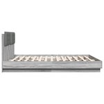 vidaXL Cadre de lit avec LED sans matelas sonoma gris 160x200 cm