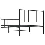 vidaXL Cadre de lit métal avec tête de lit/pied de lit noir 107x203 cm