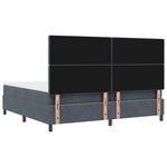 Lit à ressort vidaXL avec matelas gris foncé 200x200 cm en velours