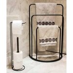 Bathroom Solutions Porte-serviettes debout 49 5x75 cm Métal Noir