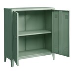 Casier de bureau armoire meuble de rangement pour bureau atelier chambre acier de bureau métallique à 2 portes 90 x 80 x 33 cm vert pastel mat 03_0006342