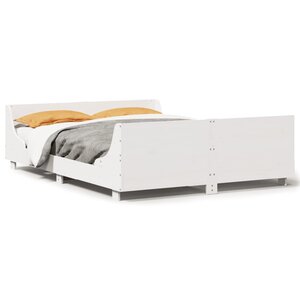 vidaXL Cadre de lit sans matelas blanc 160x200 cm bois de pin massif