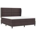 Lit box spring vidaXL avec matelas en marron foncé  180x200 cm  tissu