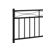 vidaXL Cadre de lit métal sans matelas et tête de lit noir 180x200 cm