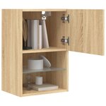 vidaXL Meuble TV avec lumières LED chêne sonoma 40 5x30x60 cm