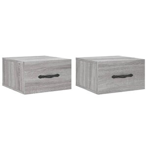 vidaXL Tables de chevet murales 2 Pièces sonoma gris 35x35x20 cm