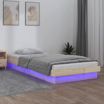 vidaXL Cadre de lit à LED sans matelas 100x200 cm bois massif