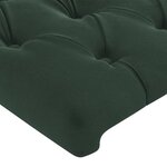 vidaXL Tête de lit à LED Vert foncé 160x7x118/128 cm Velours