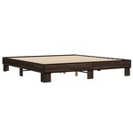 vidaXL Cadre de lit chêne marron 160x200 cm bois d'ingénierie et métal