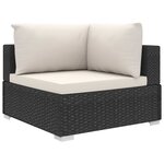 Salon de jardin meuble d'extérieur ensemble de mobilier 6 pièces avec coussins résine tressée noir 02_0016937