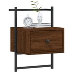 vidaXL Table de chevet murale chêne brun 35x30x51 cm bois d'ingénierie