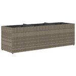 vidaXL Jardinière avec 3 pots gris 105x30x32 cm résine tressée